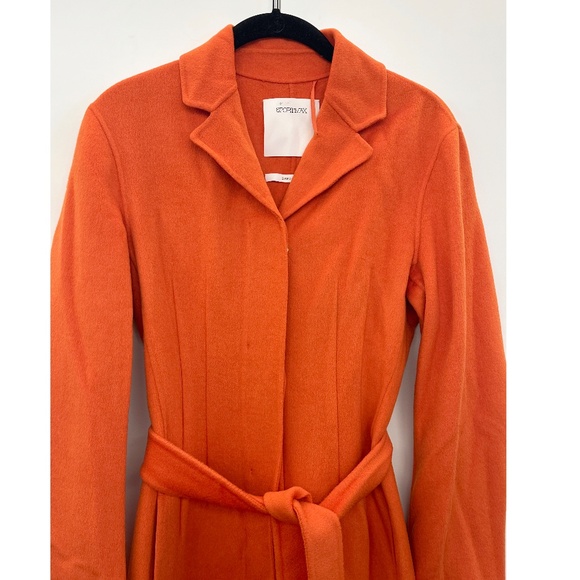 Sportmax Eva Orange Wool/Cashmere Belted Designer Coat Max Mara Women IT36 US2 - Picture 14 of 16